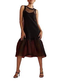Sheer Organza Midi Dress