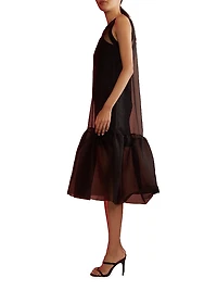 Sheer Organza Midi Dress
