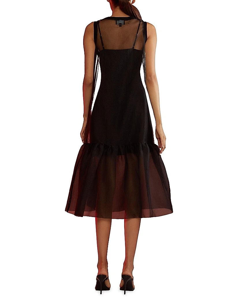 Sheer Organza Midi Dress