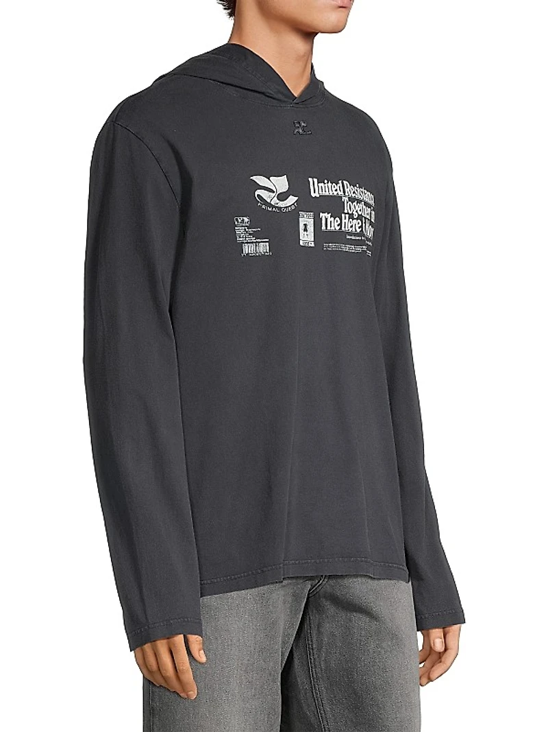 'The Here & Now' Long-Sleeve Hooded T-Shirt