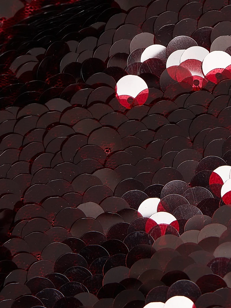 Sequined Fitted Asymmetric Ruched Gown