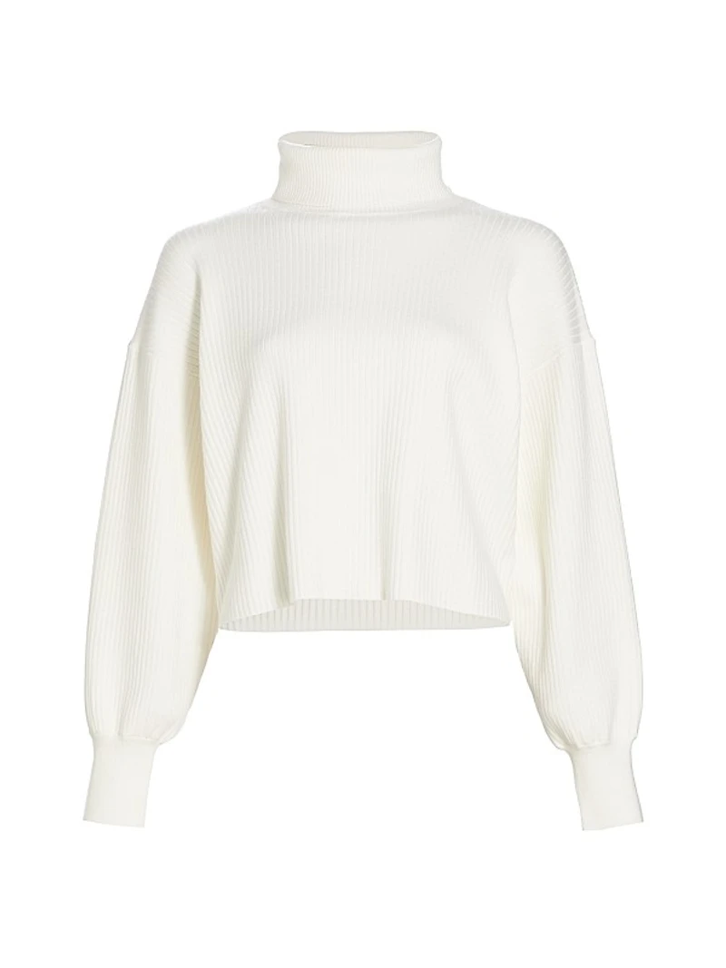 Rib-Knit Cropped Sweater