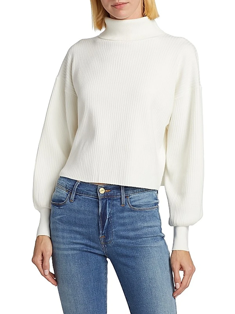 Rib-Knit Cropped Sweater
