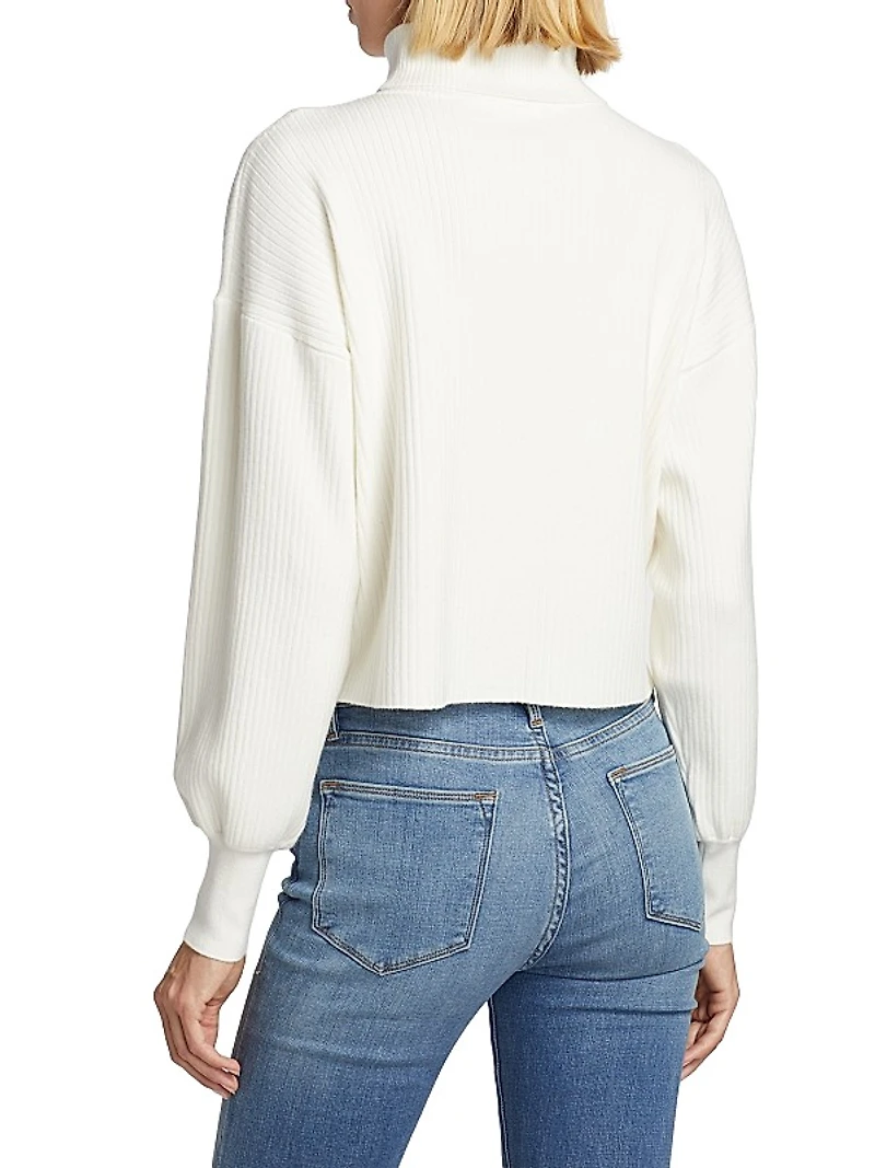 Rib-Knit Cropped Sweater