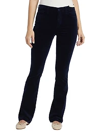Stevie Velvet High-Rise Boot-Cut Pants