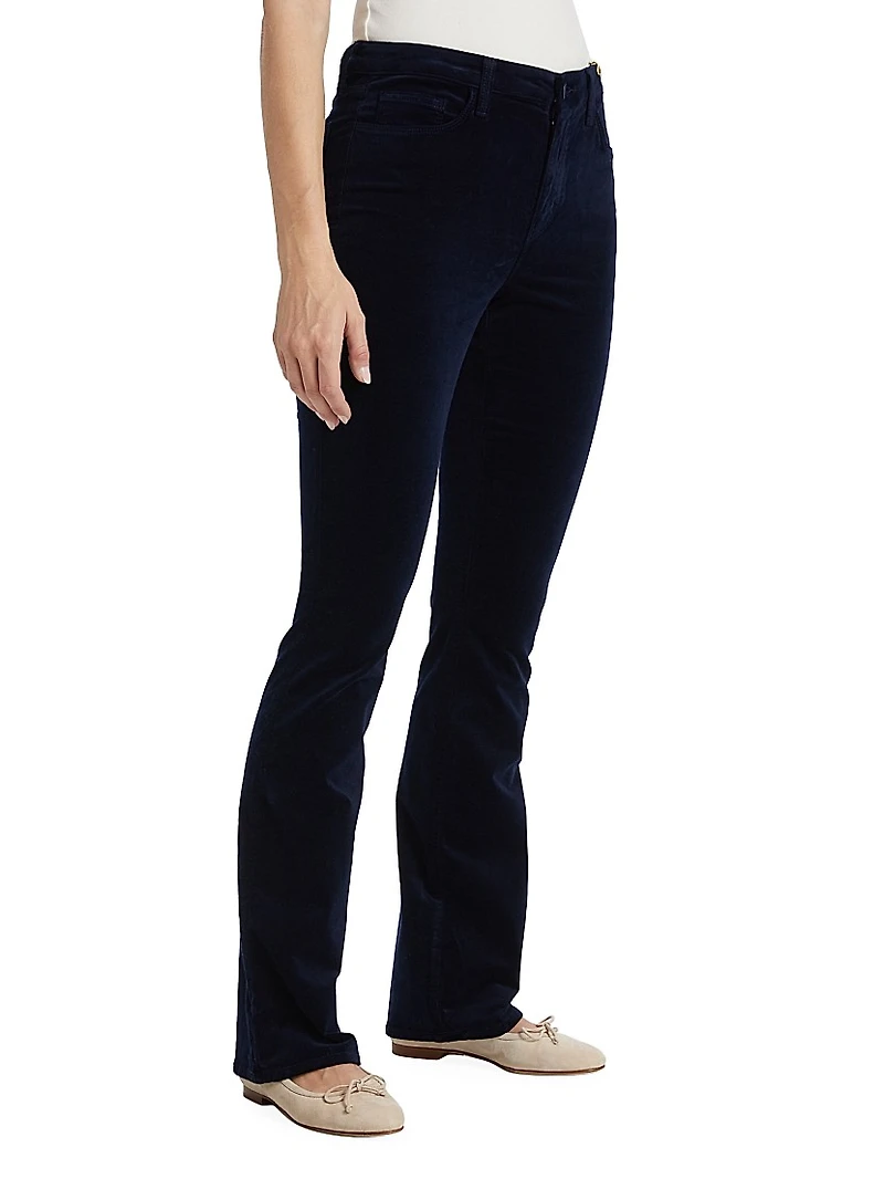 Stevie Velvet High-Rise Boot-Cut Pants