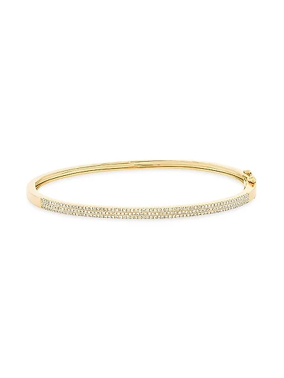 14K White Gold & 0.55 TCW Diamond Bangle