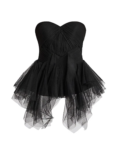 Strapless Ruffled Bustier Top