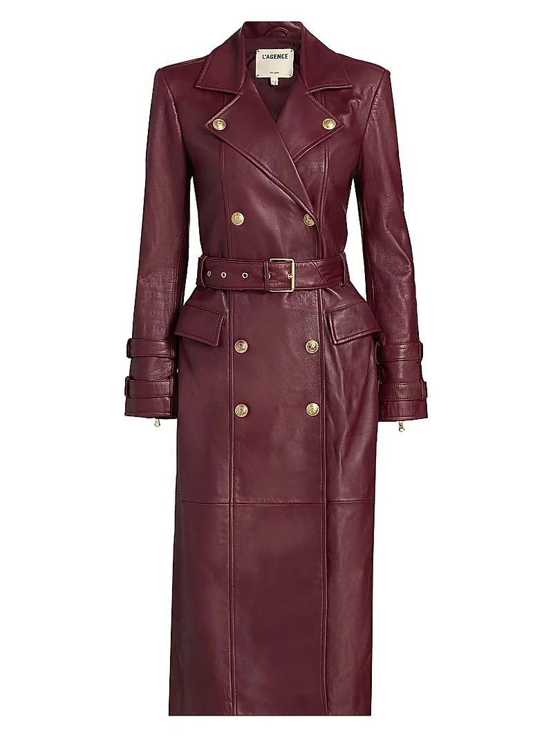 Celina Leather Trench Coat