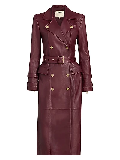 Celina Leather Trench Coat