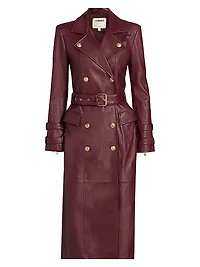 Celina Leather Trench Coat