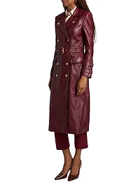 Celina Leather Trench Coat