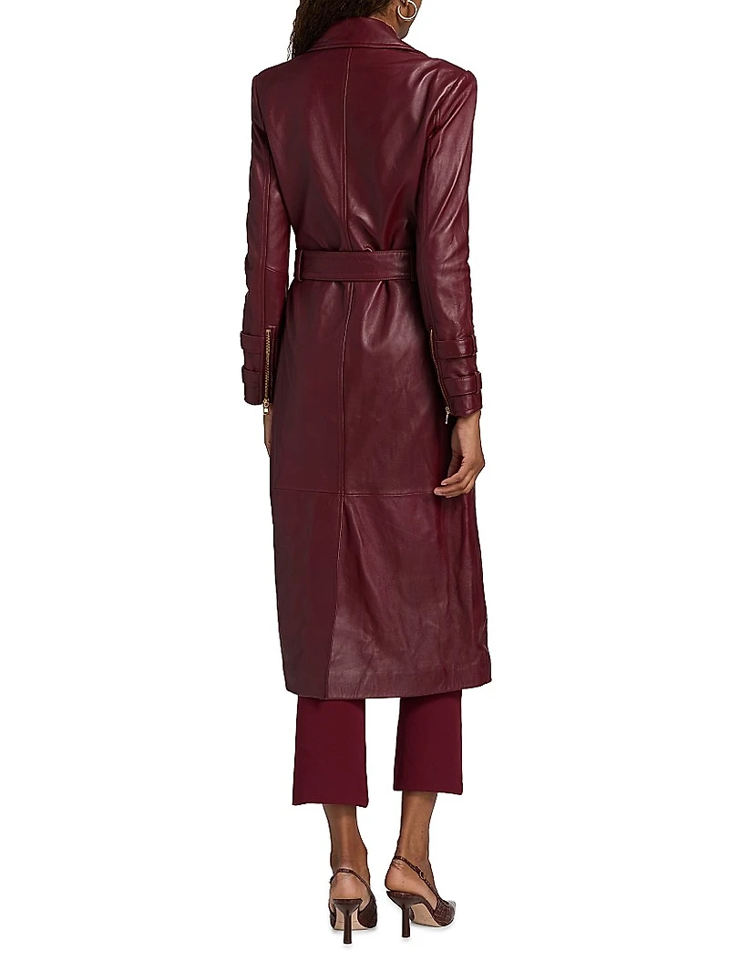 Celina Leather Trench Coat