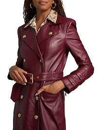 Celina Leather Trench Coat