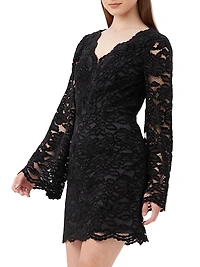 Jinnie Lace Overlay Mini-Dress