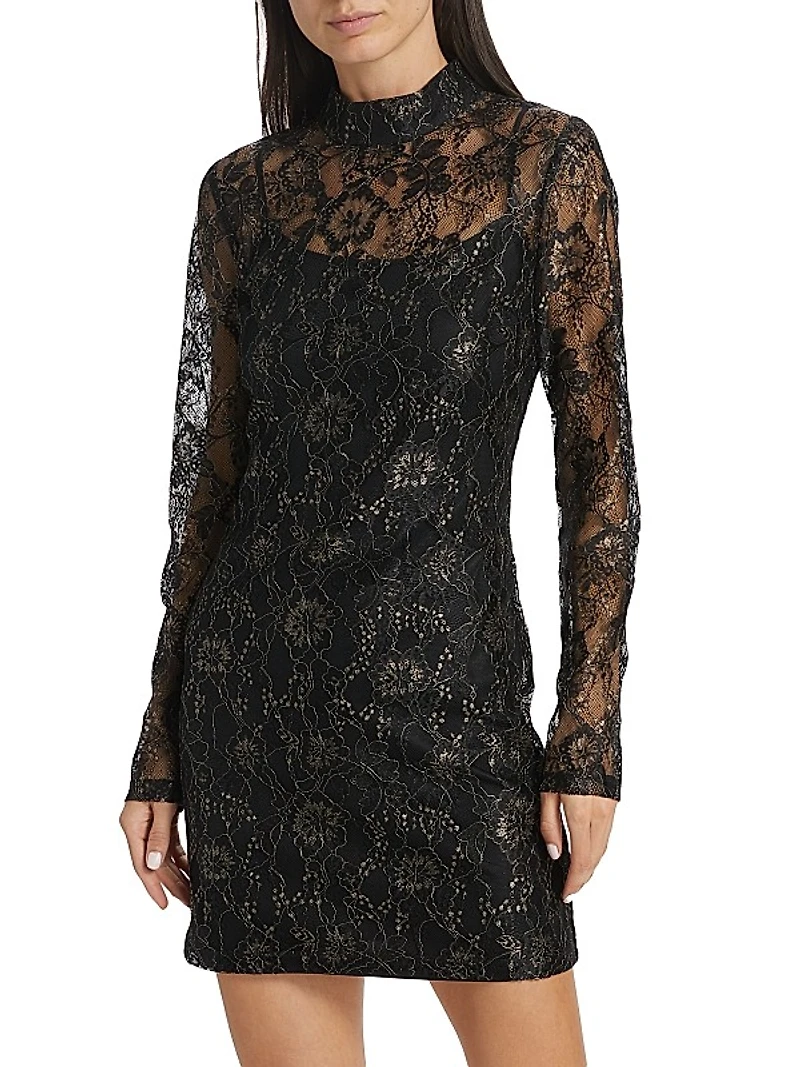 Cassidy Metallic Lace Minidress