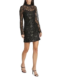 Cassidy Metallic Lace Minidress