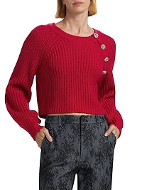 Keren Crystal-Detailed Cropped Sweater