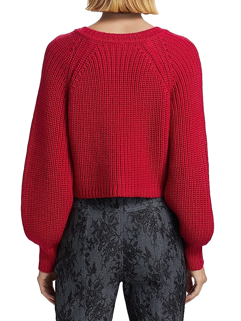 Keren Crystal-Detailed Cropped Sweater