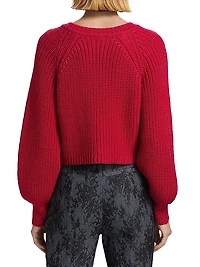 Keren Crystal-Detailed Cropped Sweater