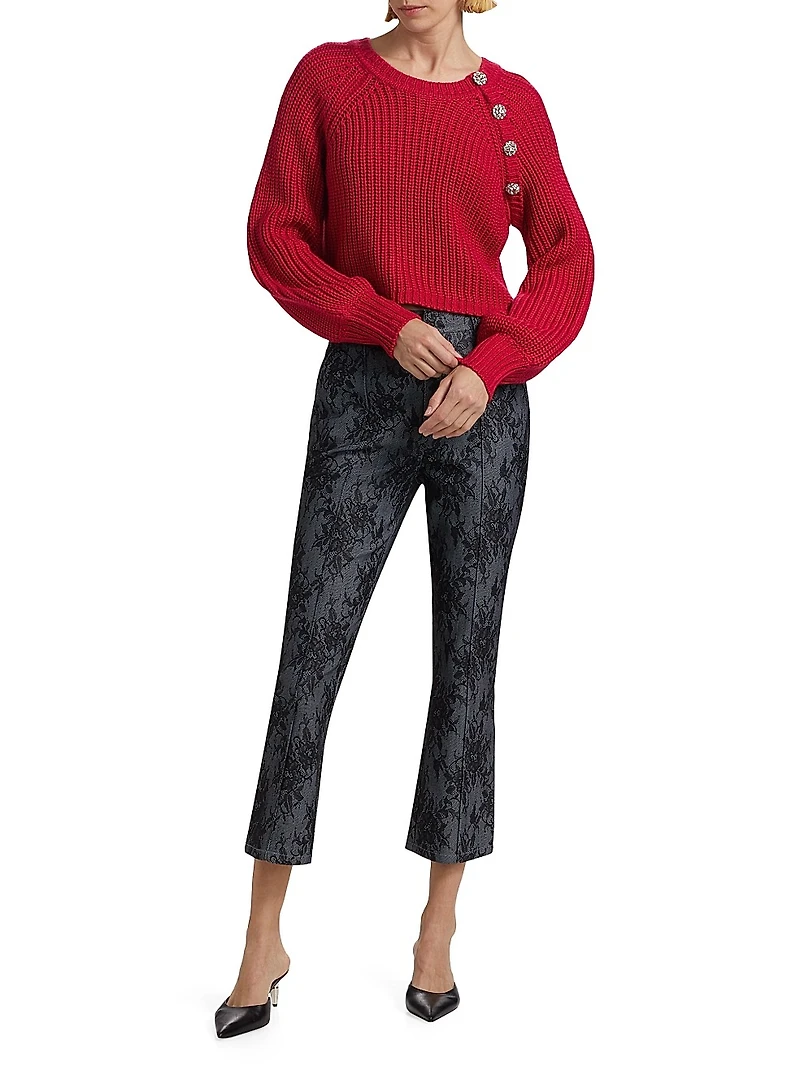 Keren Crystal-Detailed Cropped Sweater