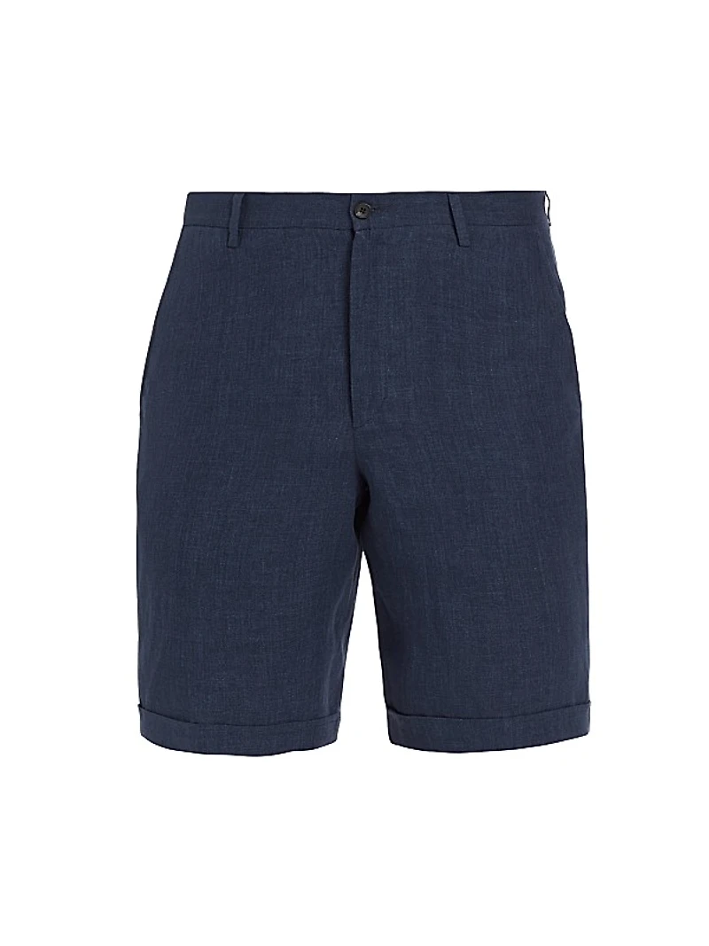 COLLECTION Linen Flat-Front Shorts