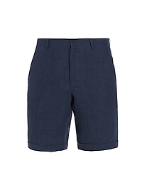 COLLECTION Linen Flat-Front Shorts