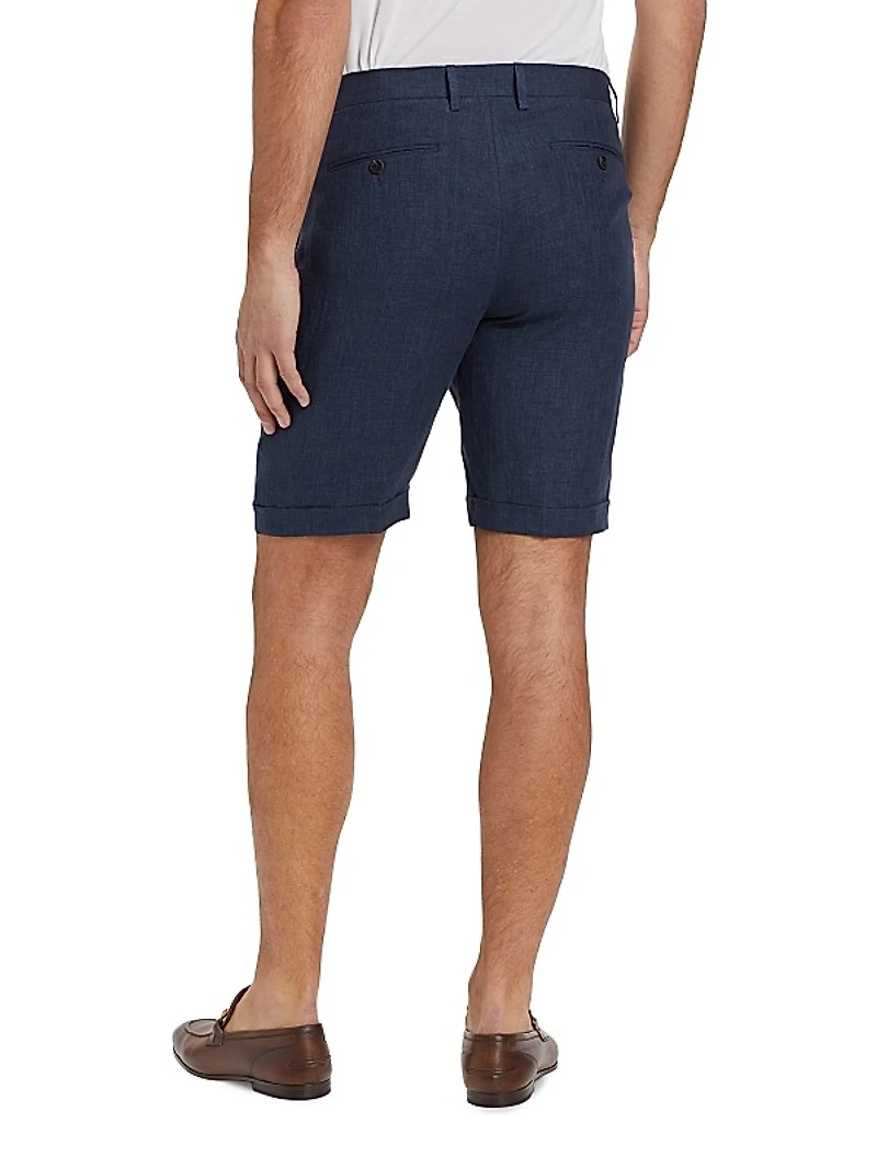 COLLECTION Linen Flat-Front Shorts