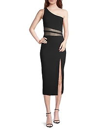 Nolita Mesh One-Shoulder Midi-Dress