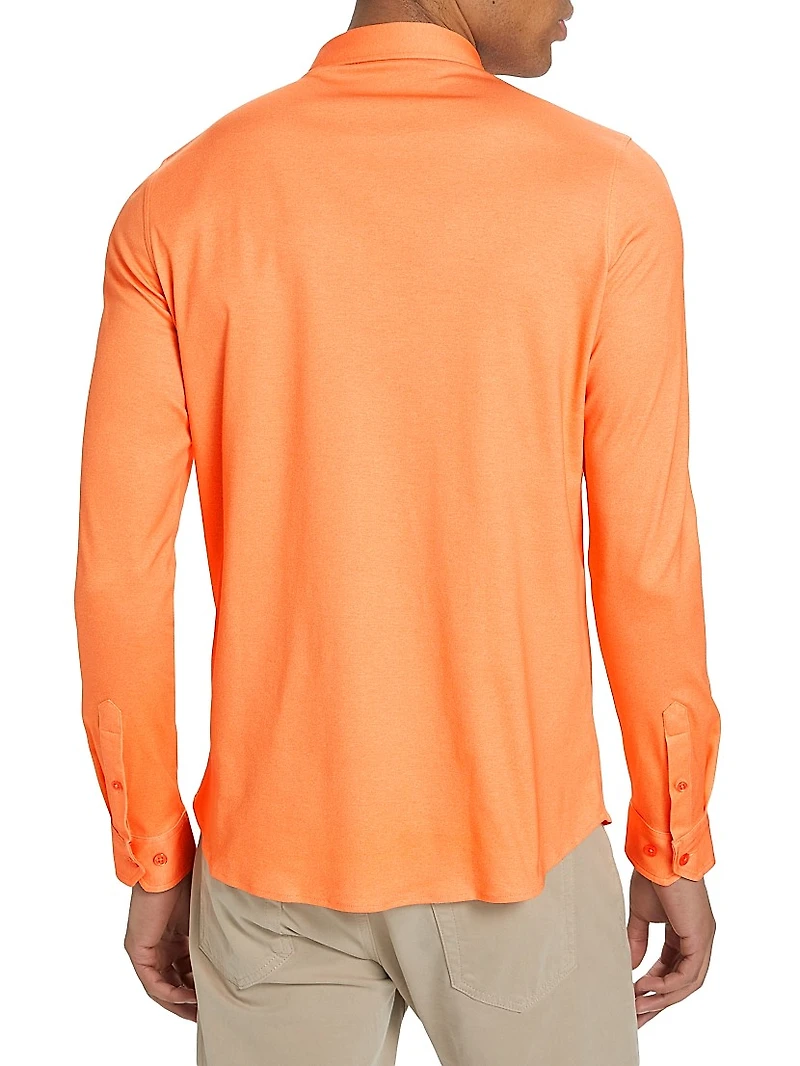 Heathered Cotton Slim-Fit Shirt