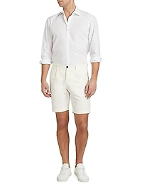 Slim-Fit Cotton & Linen-Blend Shorts