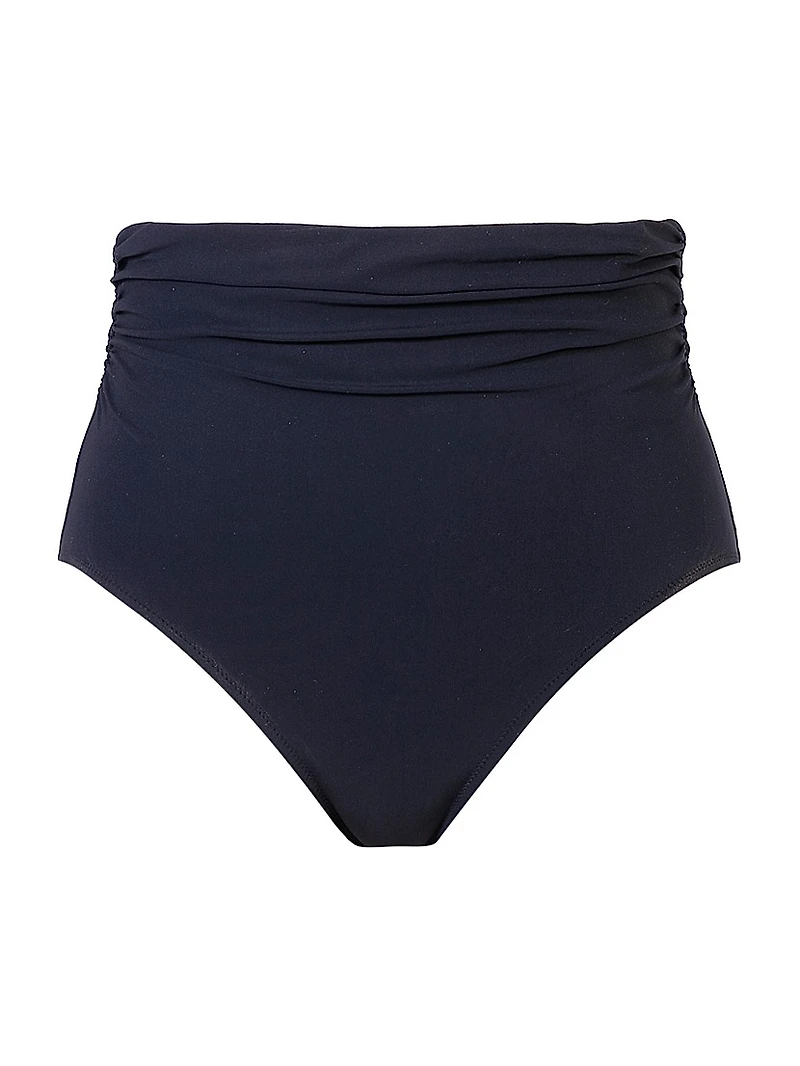 High-Rise Ruched Bikini Bottoms