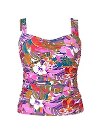 Floral Ruched Tankini Top