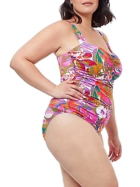 Floral Ruched Tankini Top