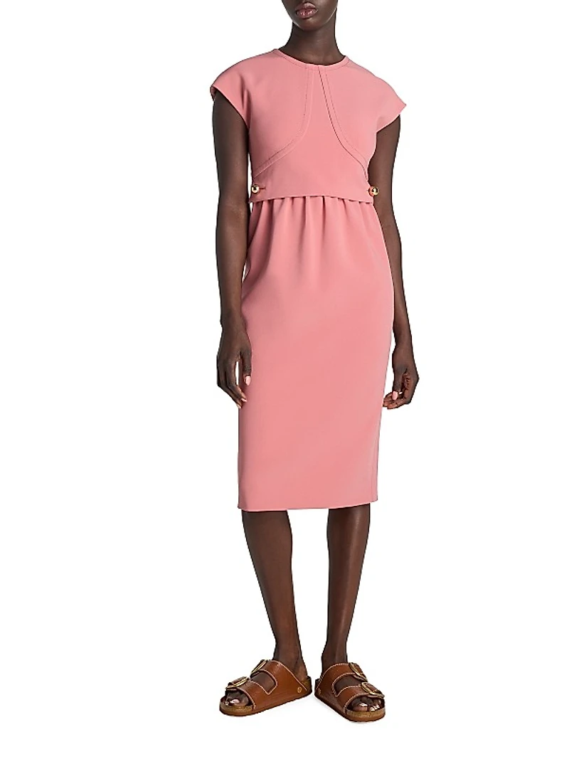 Collection Line Sleeveless Cady Midi-Dress