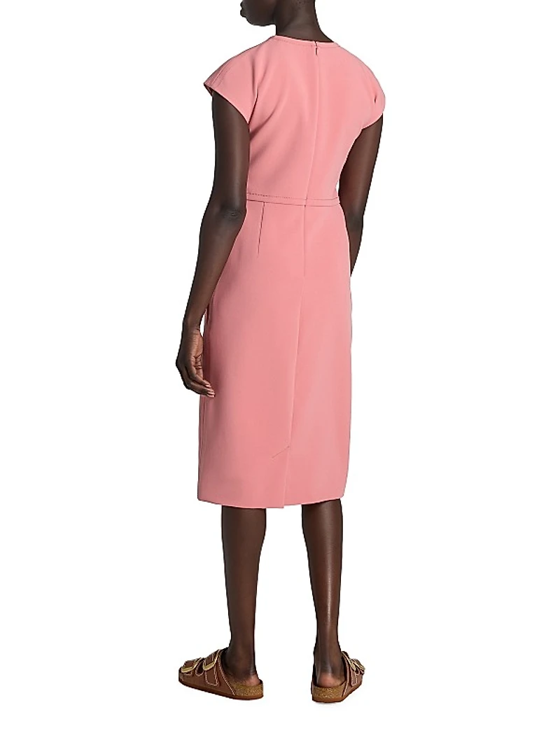 Collection Line Sleeveless Cady Midi-Dress