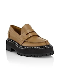 Leather Lug-Sole Loafers
