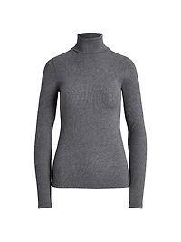 Stretch Rib-Knit Turtleneck Sweater
