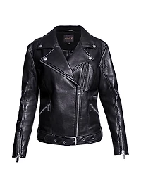 Brando Recycled Leather Boyfriend Jacket