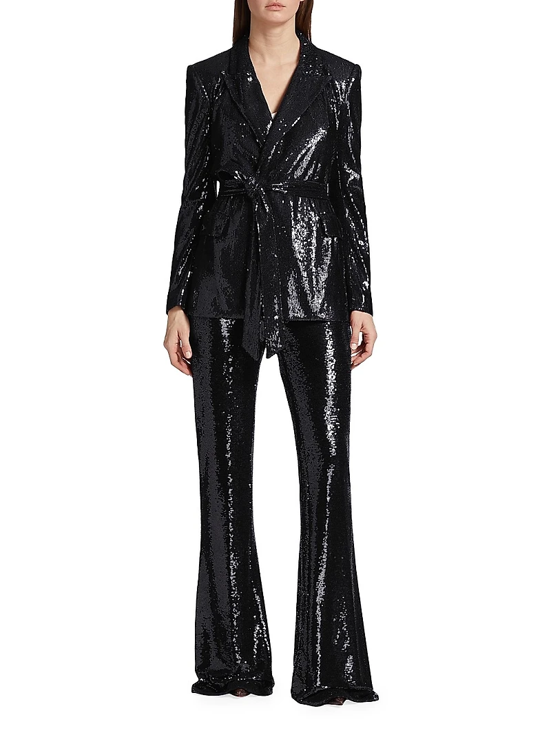Honor Flared Sequined Pants