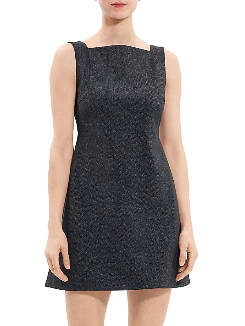Square-Neck Sheath Minidress