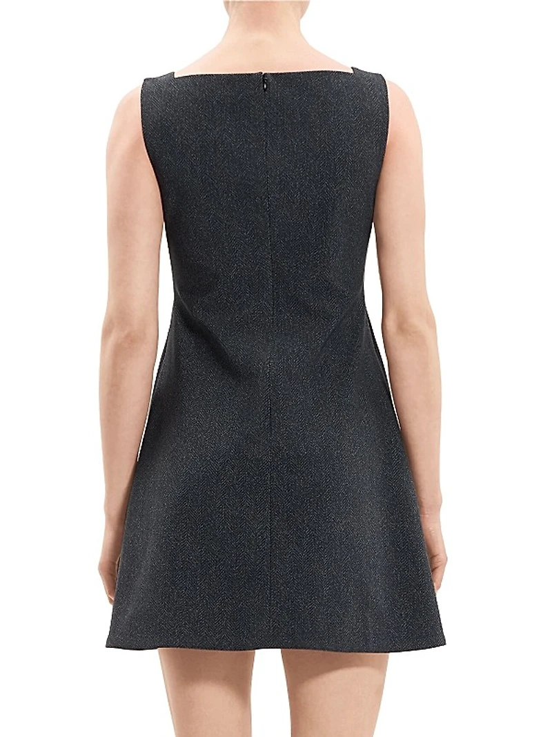 Square-Neck Sheath Minidress