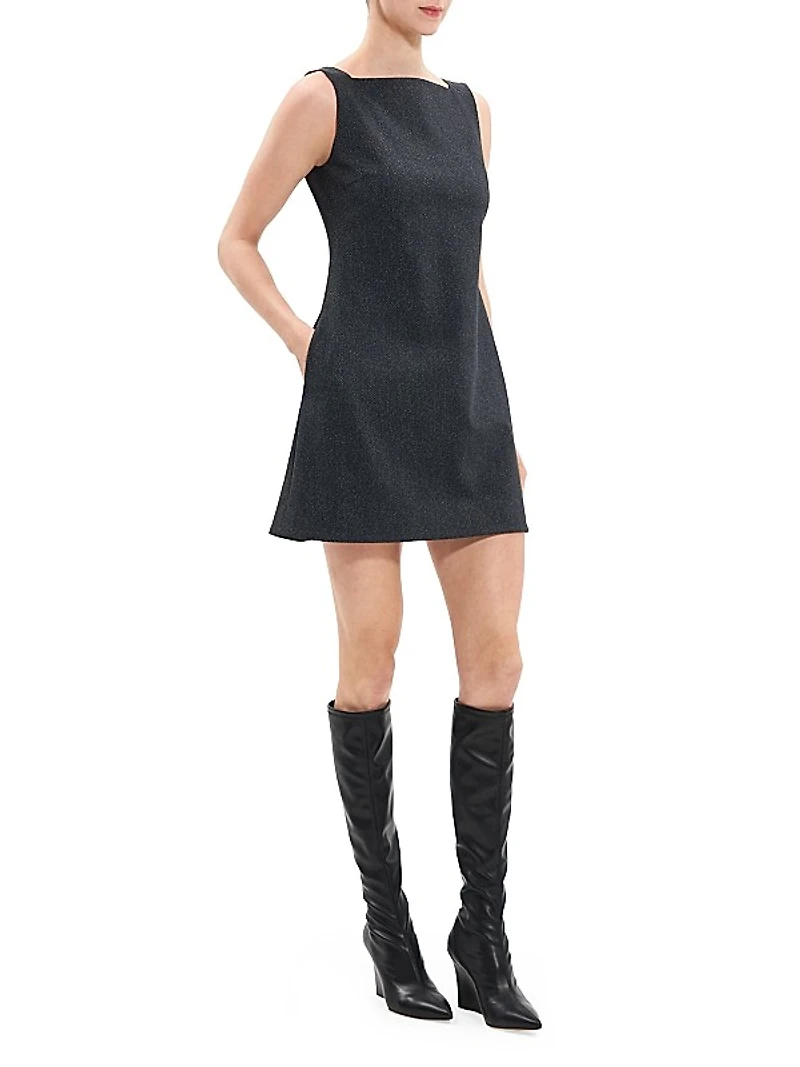 Square-Neck Sheath Minidress