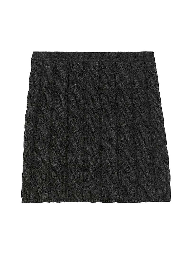 Wool-Blend Cable-Knit Miniskirt