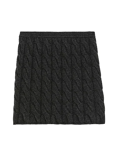 Wool-Blend Cable-Knit Miniskirt