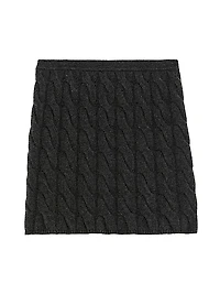 Wool-Blend Cable-Knit Miniskirt
