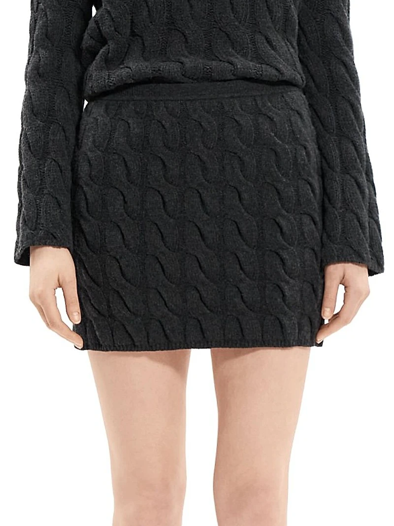 Wool-Blend Cable-Knit Miniskirt