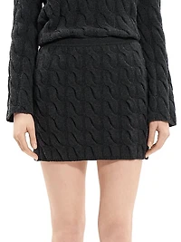 Wool-Blend Cable-Knit Miniskirt