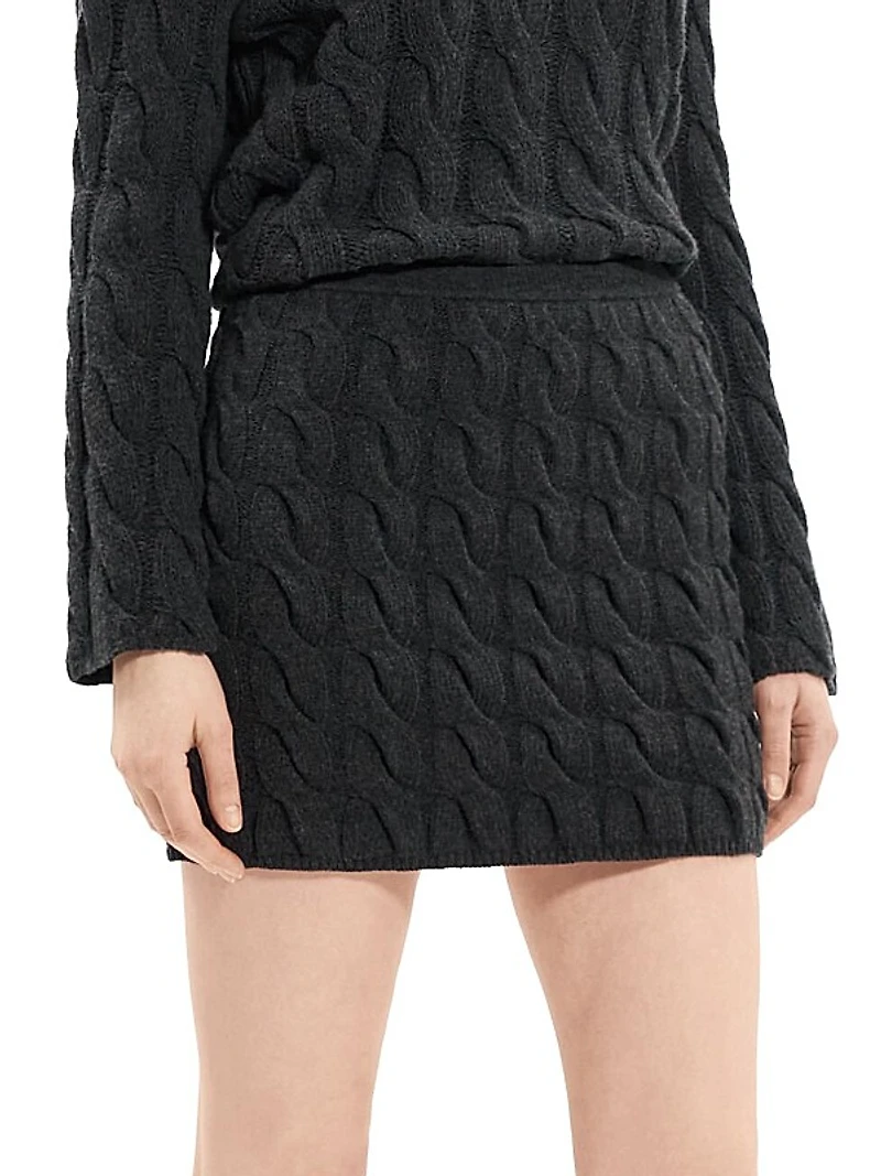 Wool-Blend Cable-Knit Miniskirt