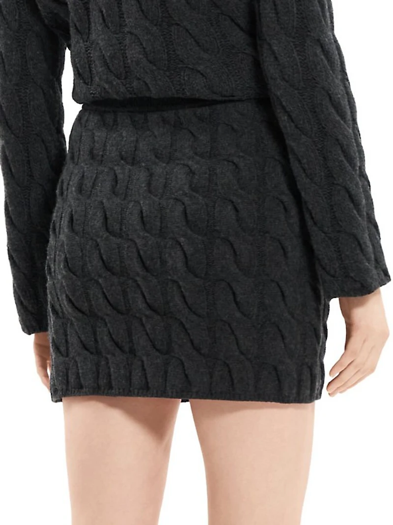 Wool-Blend Cable-Knit Miniskirt